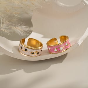 1 Piece Stainless Steel Oil Dripping Devil's Eye Minimalist Ring h5 Picture3