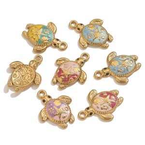 1 Piece Vacation Turtle Stainless Steel Gold Color Women's Pendants h5 Picture2