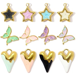 1 Piece DIY Star Stainless Steel Gold Color Women's Pendants h5 Picture3