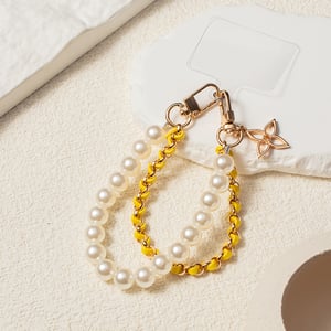 1 Piece Elegant Series Double-layer Beads Aluminum Phone Strap h5