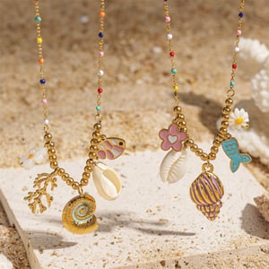 1 Piece Shell Stainless Steel Gold Color Pendant Necklace h5 Picture3