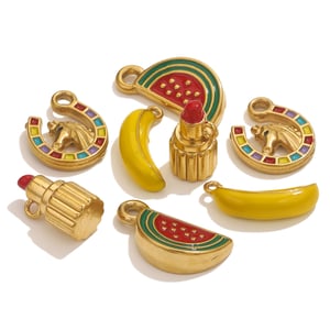 1 Piece DIY Natural Fruits Stainless Steel Women's Pendants h5 Picture3