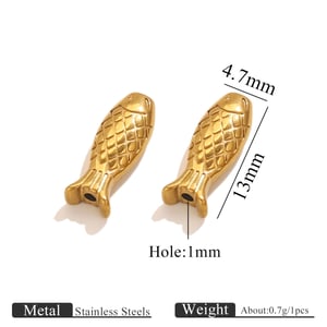 1 Piece DIY Fish Stainless Steel Women's Pendants h5