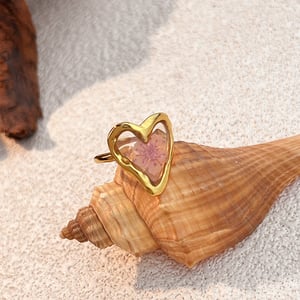1 Piece Heart Flower Stainless Steel Gold Color Ring h5 Picture4