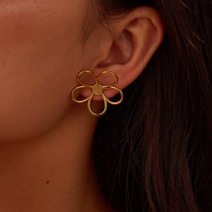 Eenvoudige, verstelbare ringen van roestvrij staal met schattige bloemen voor dames h5 Afbeelding2