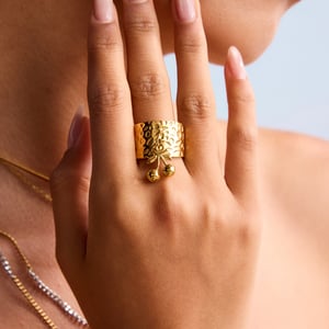 1 stuk romantische serie kersen roestvrij staal goudkleurige statement ringen h5 Afbeelding6