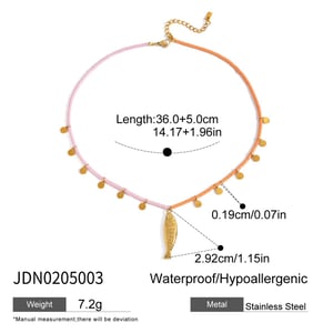 1 Piece Designable Fish Stainless Steel Gold Color Women's Pendant Necklaces h5 Picture2