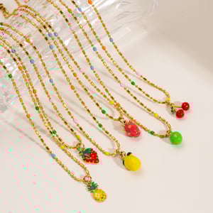 Romantic Series Sweet Plant Stainless Steel Women's Pendant Necklaces h5 Picture2