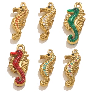 1 Piece Sea Horse Stainless Steel Gold Color Women's Pendants h5 Picture2