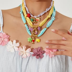 Collier pendentif en acier inoxydable pour femme, série romantique, motif lettre naturelle h5 Image4
