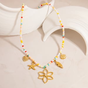 1 Piece Flower Charm Beaded Necklace h5 Picture5