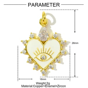 1 Piece Luxurious Series DIY Heart Stainless Steel Gold Color Women's Pendants h5 Picture2