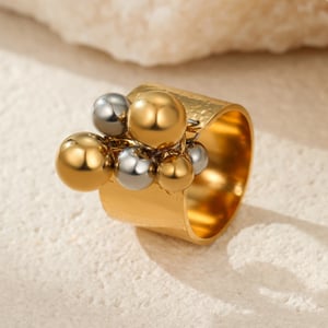Simple Series Daily Geometric Stainless Steel Women's Adjustable Rings h5 Picture2