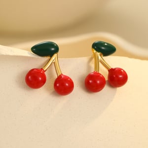 1 Pair Simple Series Sweet Plant Stainless Steel   Gold Color  Women's Stud Earrings h5 Picture2