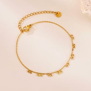 Braccialetti a catena da donna in acciaio inossidabile color oro con simbolo dell&#39;infinito personalizzabili, 1 pezzo h5 Immagine3
