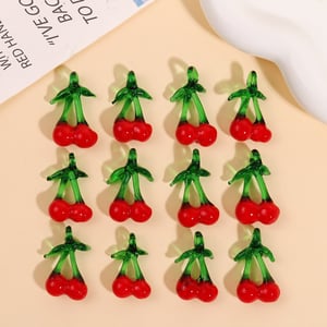1 Piece Simple Series Cute Plant Glass Jewelry Beads h5 Picture4
