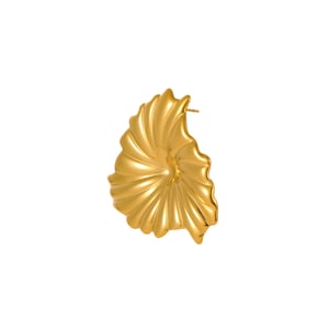 Luxurious Elegant Flower Stainless Steel Gold Color Women's Stud Earrings h5 Picture5