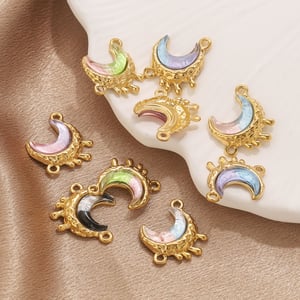 1 Piece DIY Moon Stainless Steel Women's Pendants h5 Picture5