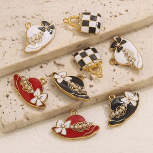 1 Piece DIY Checkerboard Bag Stainless Steel Women's Pendants h5 Picture4