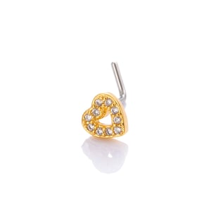 1 Piece Copper Gold Color Zircon  Nose Stud h5