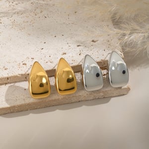 1 Paar goldfarbene Ohrstecker aus Edelstahl h5 Bild2