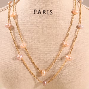 1 Piece Classic Irregular Pearl Shape Stainless Steel Gold Color Women's Chain Necklaces h5 Picture6