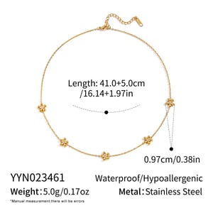 1 Piece Simple Series Daily Flower  Stainless Steel  Women's Chain Necklaces h5