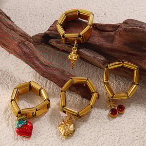 1 Piece Stainless Steel Gold Color DIY Statement Ring h5 Picture3
