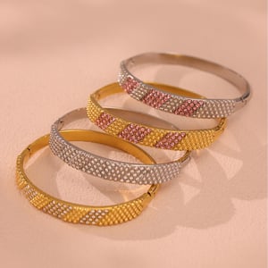 1 Piece Classic Circle Stainless Steel Gold Color Women's Bangles h5 Picture6