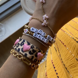 1 Piece Classic Letter Stainless Steel Women's Beaded Bracelets h5 Picture3
