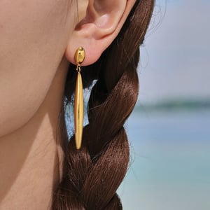 1 Pair Modern Irregular Shape Stainless Steel Gold Color Women's Drop Earrings h5 Picture5