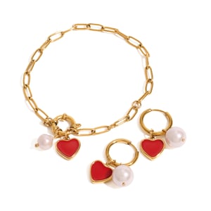 1 Piece Romantic Heart Stainless Steel Gold Color Charm Bracelet h5 Picture5