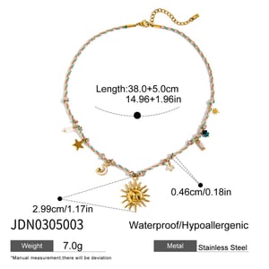 1 Piece Polychrome Flower Stainless Steel Gold Color Women's Pendant Necklaces h5 