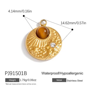 1 Piece Simple  Natural Sun Stainless Steel  Gold Color Women's Pendants h5 Picture2