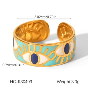 1 Piece Simple  Daily Mixed Color Stainless Steel  Gold Color  Statement Rings h5 Picture2