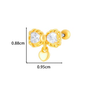 1 Stück Herz Kupfer Gold Farbe Zirkon Piercing Ohrring h5 Bild2
