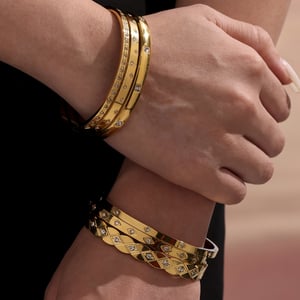 1 Piece Classic Irregular Shape Stainless Steel Gold Color Women's Bangles h5 Picture3