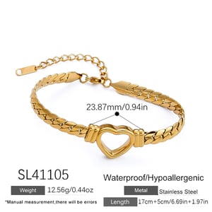 1 Piece Romantic Series Simple Heart Stainless Steel  Shell Women's Chain Bracelets h5 Picture2