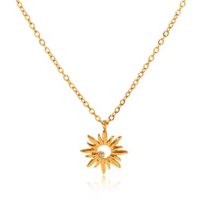 1 Stück Simple Series Daily Flower Edelstahl Damen Halsketten Sets h5