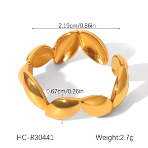 1 Pair Simple Series Daily Solid Color Stainless Steel  Statement Rings h5 Picture2