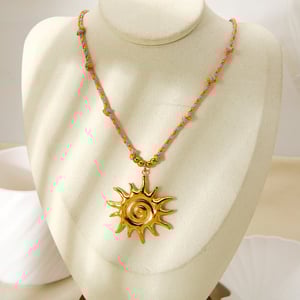 1 Pair Classic Series Retro Sun/Moon Stainless Steel Women's  Pendant Necklaces h5 Picture2