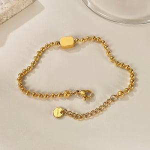 1 Stück einfarbiges Perlenarmband aus Edelstahl h5 Bild7