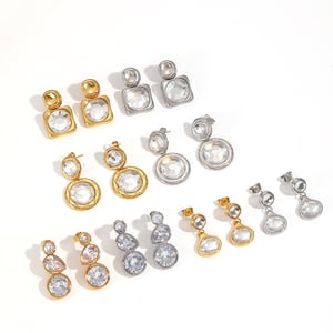 1 Pair Simple Series Geometric Stainless Steel Gold Color Women's Drop Earrings h5 Picture4