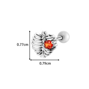 1 stuk hart koper goud kleur zirkoon piercing oorbel h5 Afbeelding2