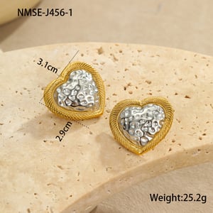 1 Pair Simple Series Simple Heart Stainless Steel Women's Stud Earrings h5
