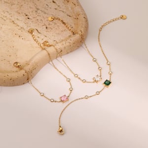 1 Piece Simple Rectangle Stainless Steel  Zircon Women's Chain Bracelets h5 Picture3