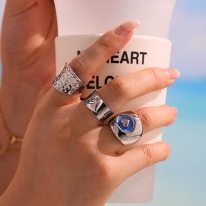 1 Piece Classic Heart Stainless Steel Gold Color Statement Rings h5 Picture7