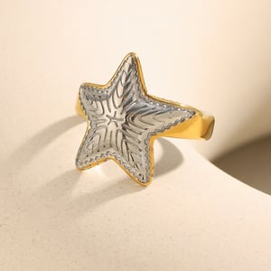1 Piece Modern Star Mixed Color Stainless Steel Statement Rings h5 Picture4