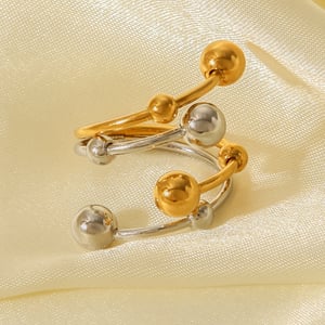 1 Stück einfache, alltägliche Statement-Ringe aus Edelstahl in gemischten Farben und Goldfarbe h5 Bild4