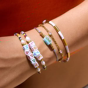 1 Piece Letter Colorful Beads Resin Women's Beaded Bracelets h5 Picture4